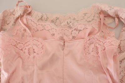Dolce &amp; Gabbana roze bloemenkanten mouwloze tanktop