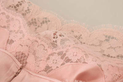Dolce &amp; Gabbana roze bloemenkanten mouwloze tanktop