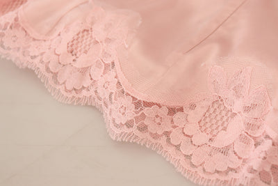 Dolce &amp; Gabbana roze bloemenkanten mouwloze tanktop