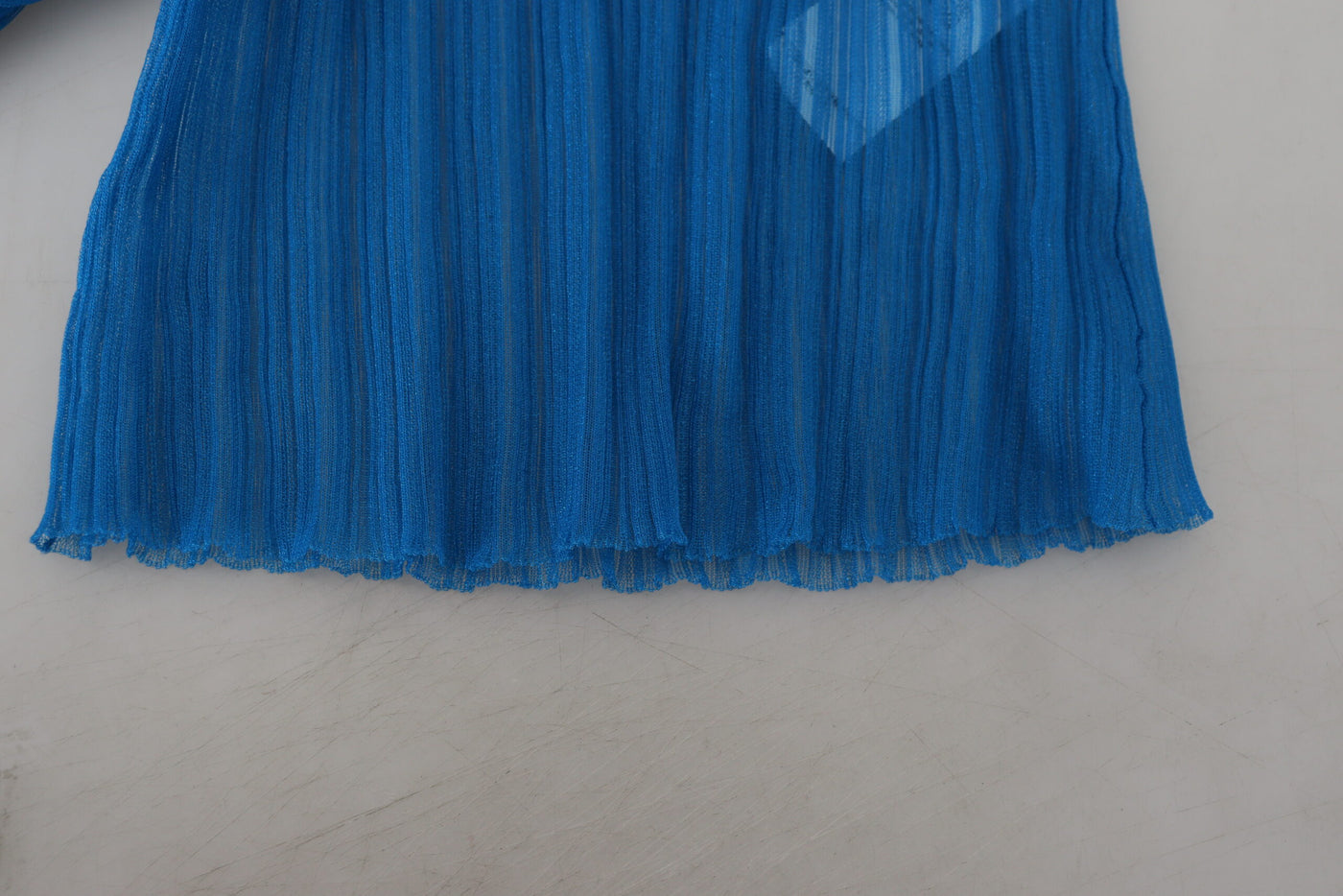 Chemisier à manches longues et col roulé en maille bleue Dolce &amp; Gabbana