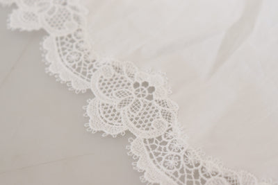 Dolce &amp; Gabbana Witte Katoenen Blouse met Kanten Rand en Col