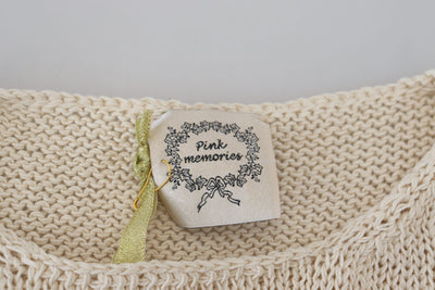 Débardeur sans manches à col rond en coton mélangé beige PINK MEMORIES