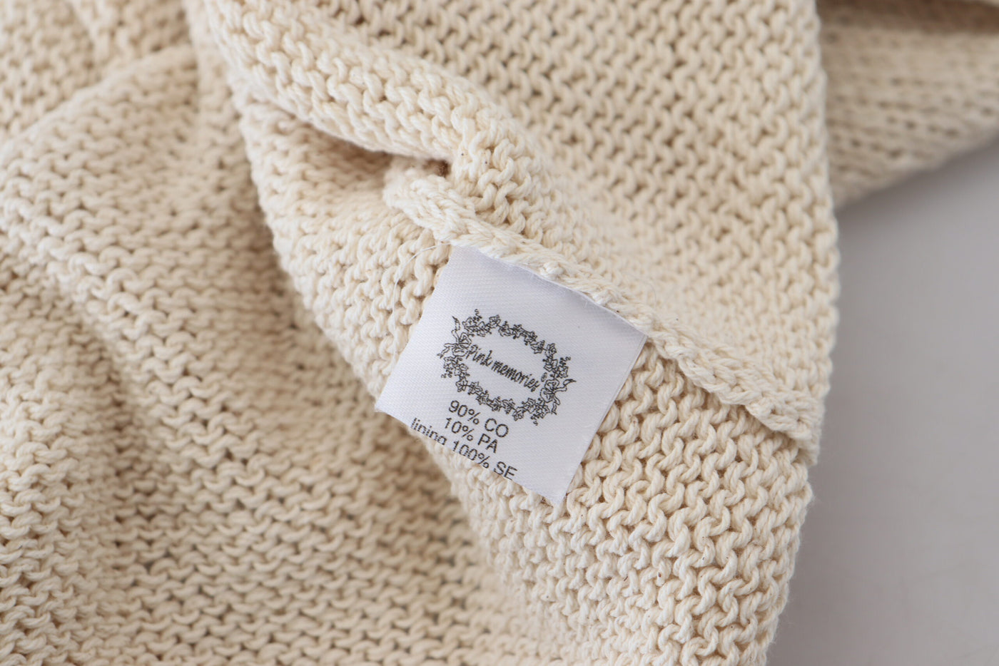 Débardeur sans manches à col rond en coton mélangé beige PINK MEMORIES
