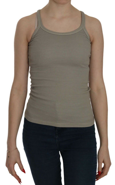 PINK MEMORIES Beige mouwloze tanktop met spaghettibandjes