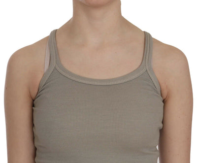 PINK MEMORIES Beige mouwloze tanktop met spaghettibandjes