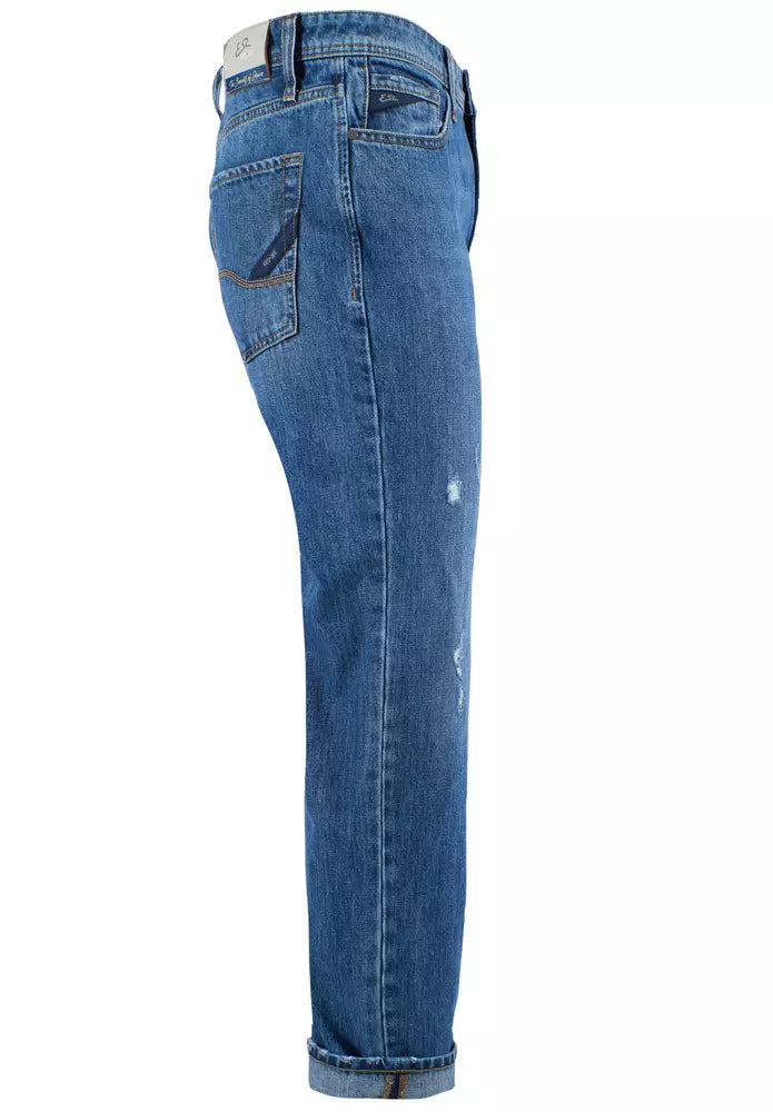 Yes Zee Blue Katoenen Herenjeans