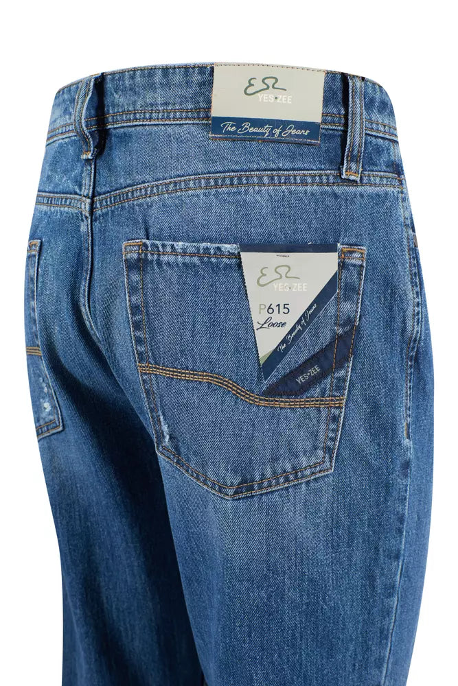 Yes Zee Blue Katoenen Herenjeans