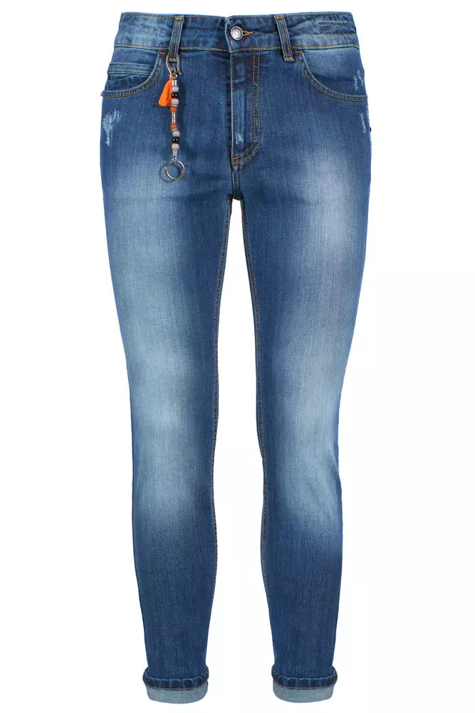 Yes Zee Blue Cotton Men's Slim-Fit Jeans
