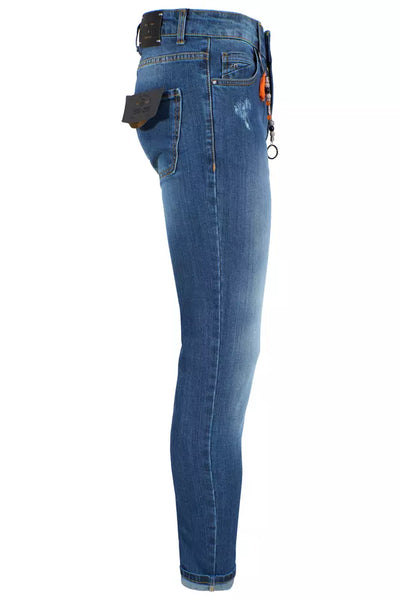 Yes Zee Blue Cotton Men's Slim-Fit Jeans