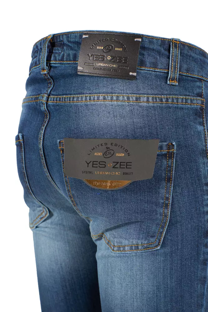 Yes Zee Blue Cotton Men's Slim-Fit Jeans