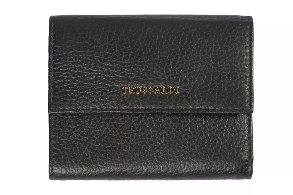 Trussardi Zwarte Leren Dames Portemonnee