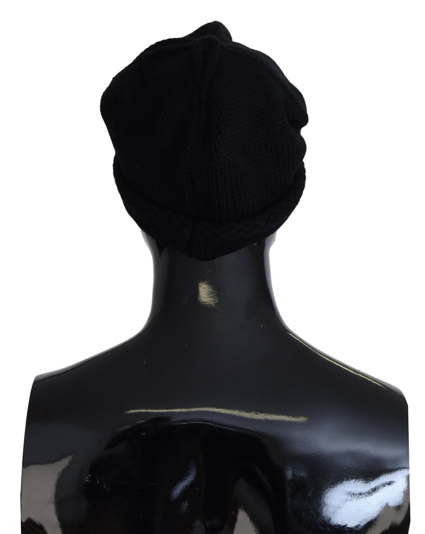 Bonnet d'hiver en laine vierge noire Dolce &amp; Gabbana pour femme