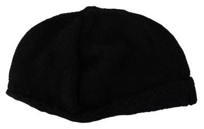 Bonnet d'hiver en laine vierge noire Dolce &amp; Gabbana pour femme