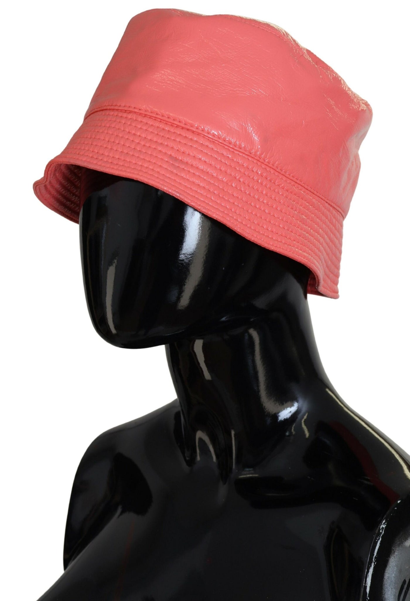 Chapeau bob Dolce &amp; Gabbana en similicuir matelassé pêche pour femme