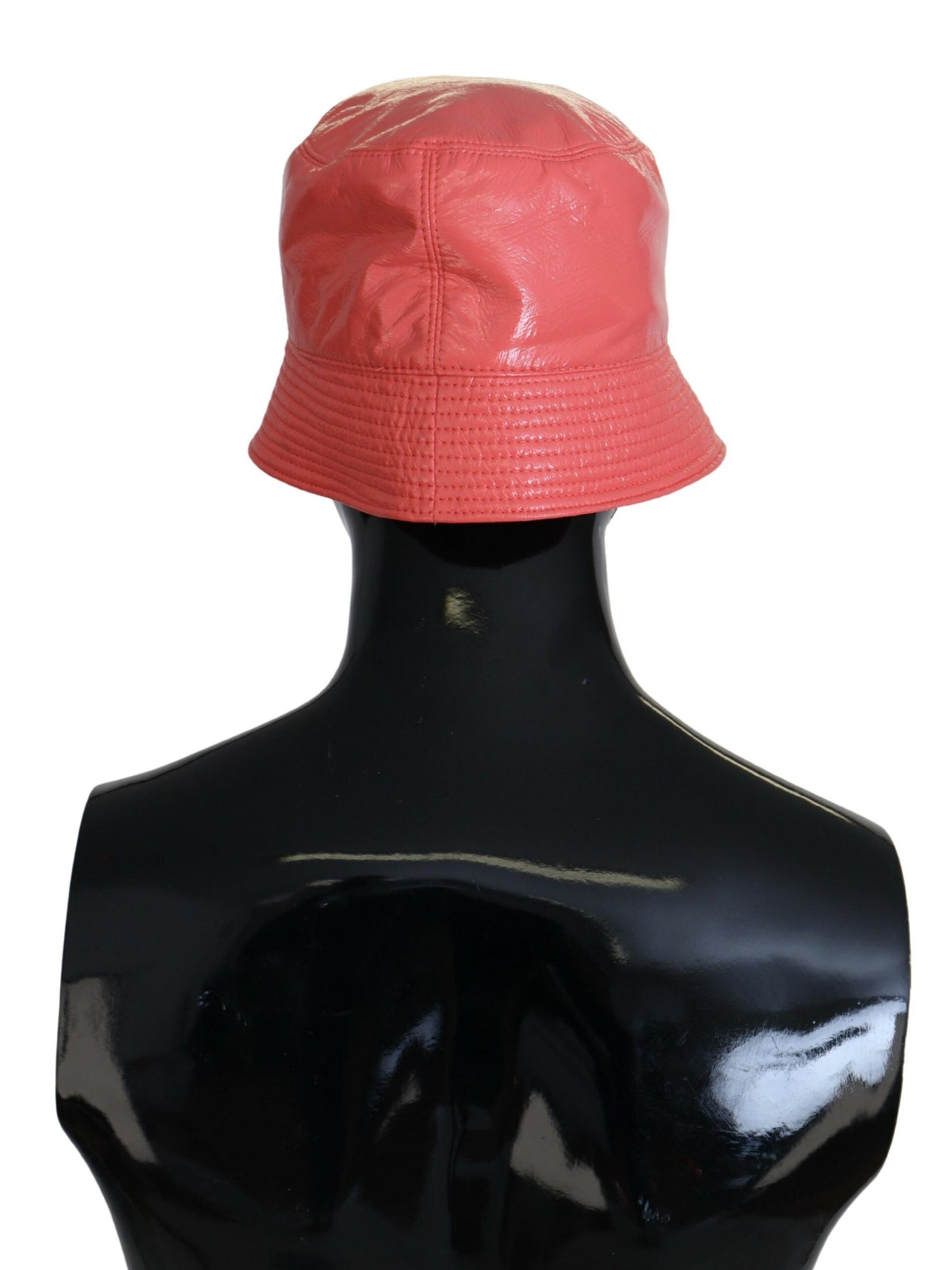 Chapeau bob Dolce &amp; Gabbana en similicuir matelassé pêche pour femme