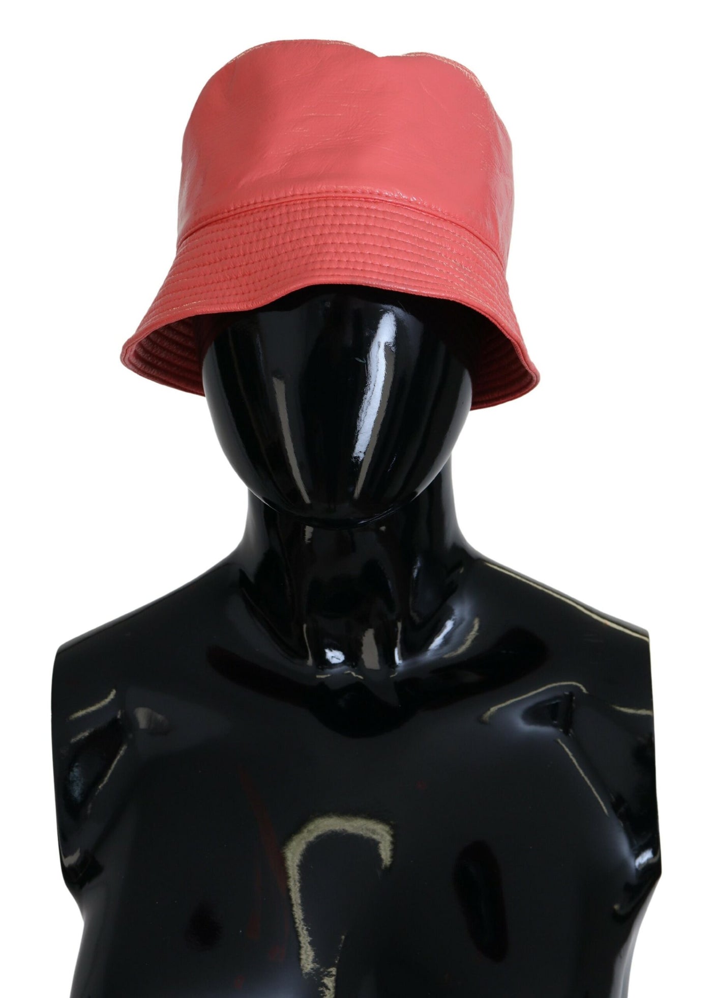 Chapeau bob Dolce &amp; Gabbana en similicuir matelassé pêche pour femme