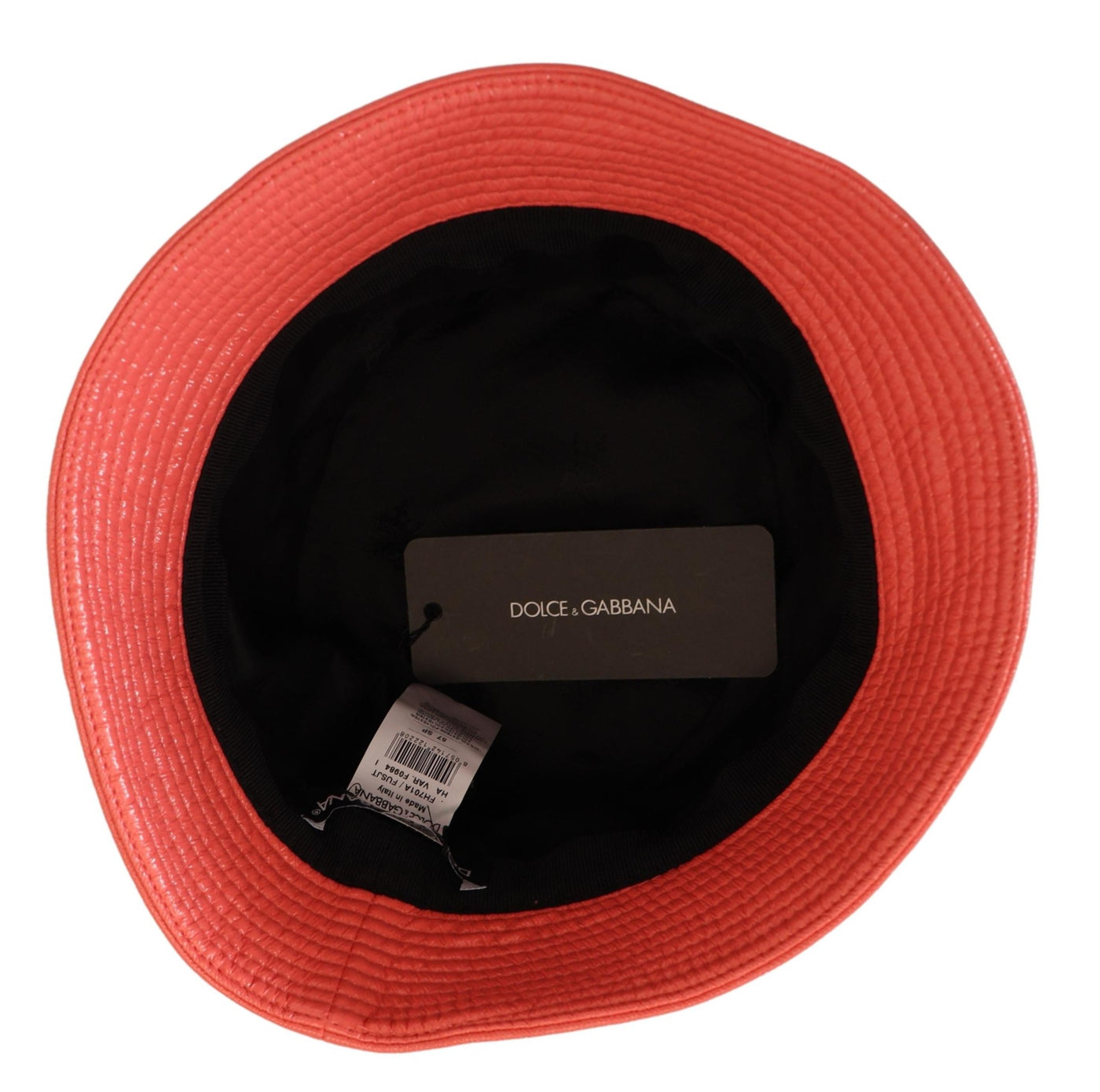 Chapeau bob Dolce &amp; Gabbana en similicuir matelassé pêche pour femme