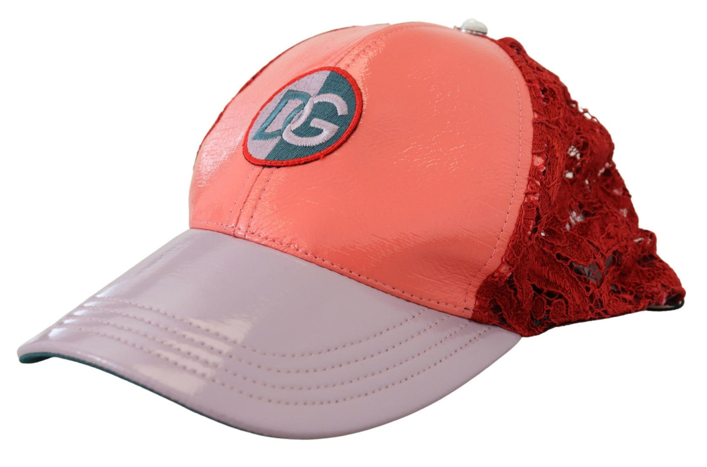 Dolce & Gabbana Multicolor Logo Floral Lace Baseball Hat