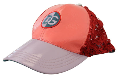 Dolce & Gabbana Multicolor Logo Floral Lace Baseball Hat