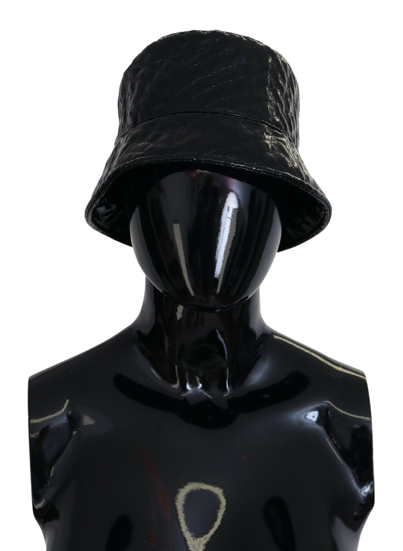 Chapeau bob en similicuir matelassé noir Dolce &amp; Gabbana pour femme
