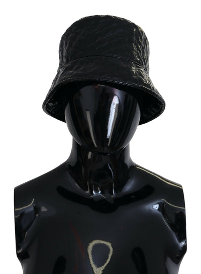 Chapeau bob en similicuir matelassé noir Dolce &amp; Gabbana pour femme