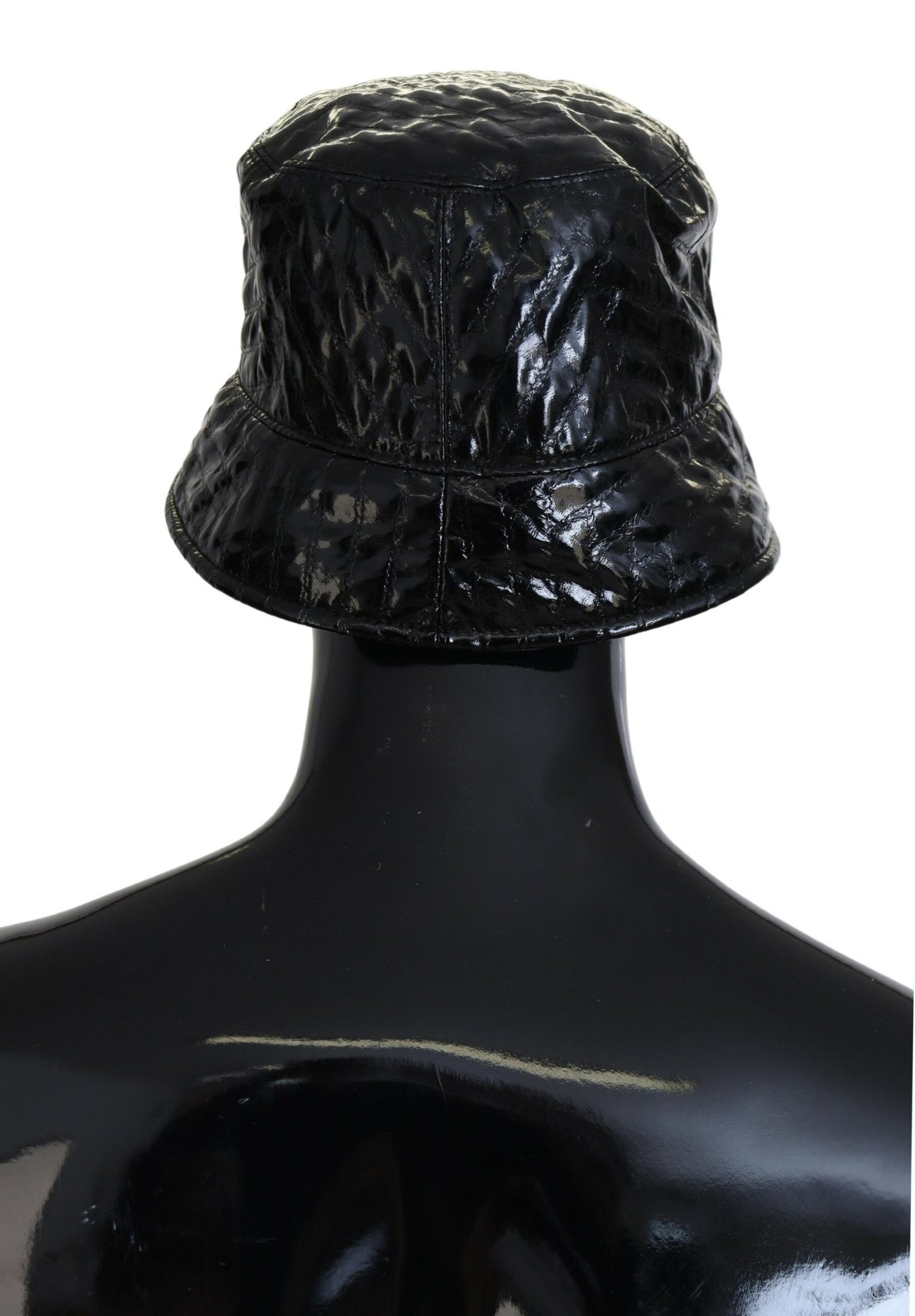 Chapeau bob en similicuir matelassé noir Dolce &amp; Gabbana pour femme