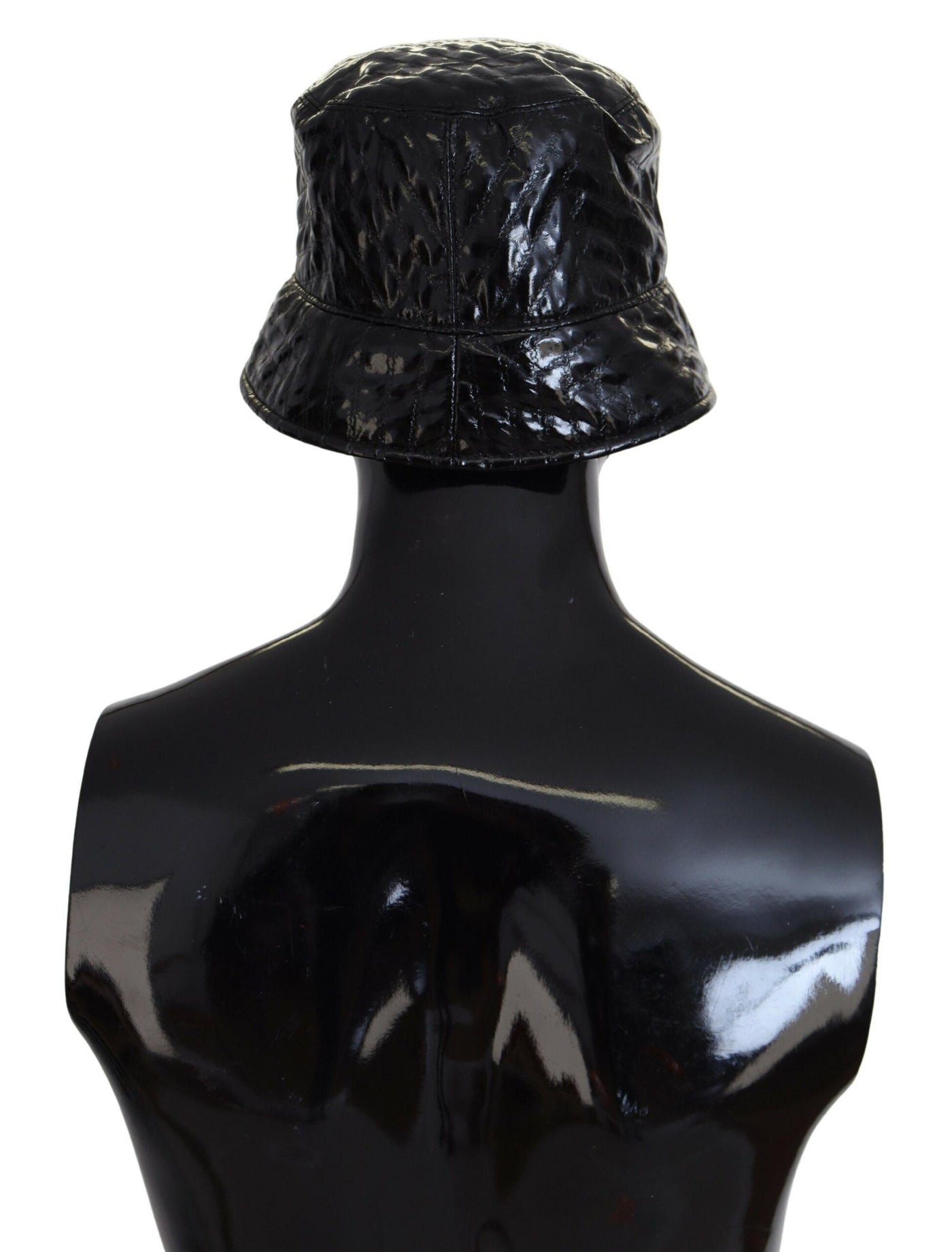 Chapeau bob en similicuir matelassé noir Dolce &amp; Gabbana pour femme