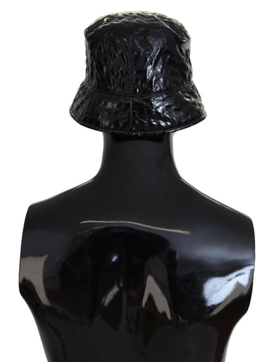 Chapeau bob en similicuir matelassé noir Dolce &amp; Gabbana pour femme