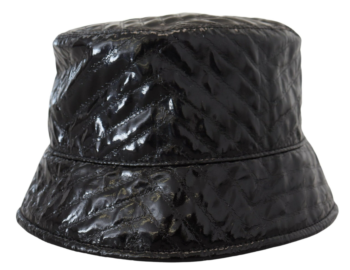 Chapeau bob en similicuir matelassé noir Dolce &amp; Gabbana pour femme