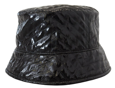 Chapeau bob en similicuir matelassé noir Dolce &amp; Gabbana pour femme