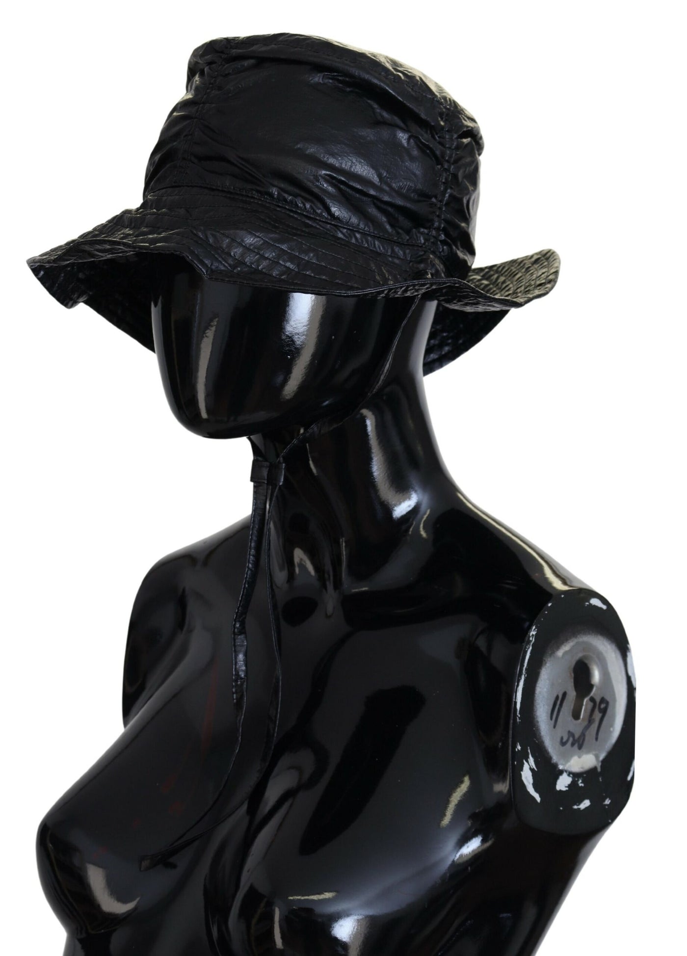 Chapeau bob en similicuir matelassé noir Dolce &amp; Gabbana pour femme