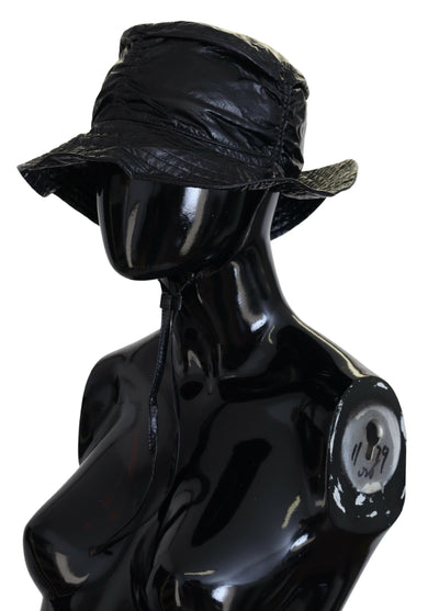 Chapeau bob en similicuir matelassé noir Dolce &amp; Gabbana pour femme
