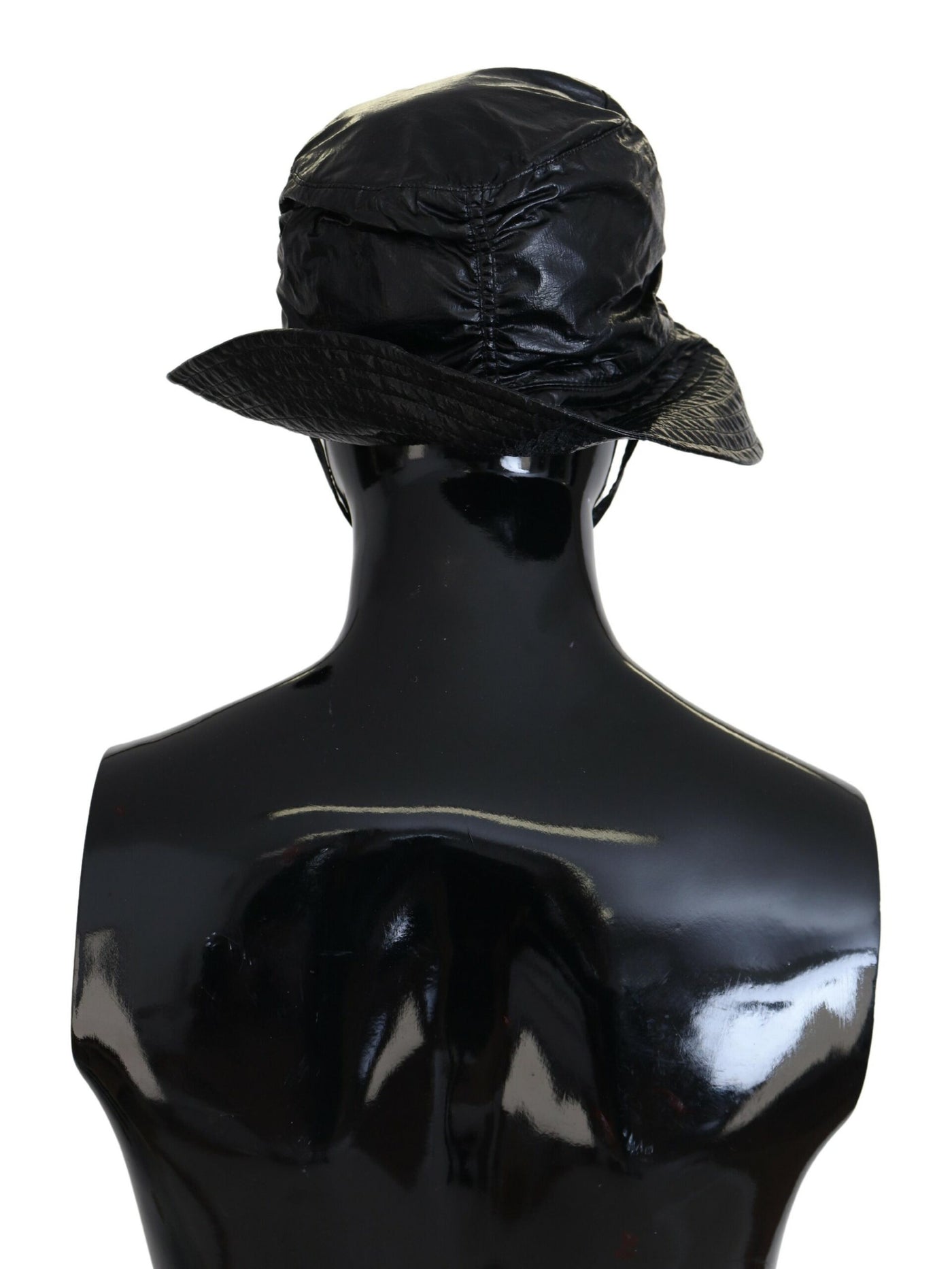 Chapeau bob en similicuir matelassé noir Dolce &amp; Gabbana pour femme