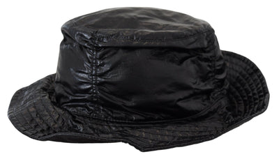 Chapeau bob en similicuir matelassé noir Dolce &amp; Gabbana pour femme