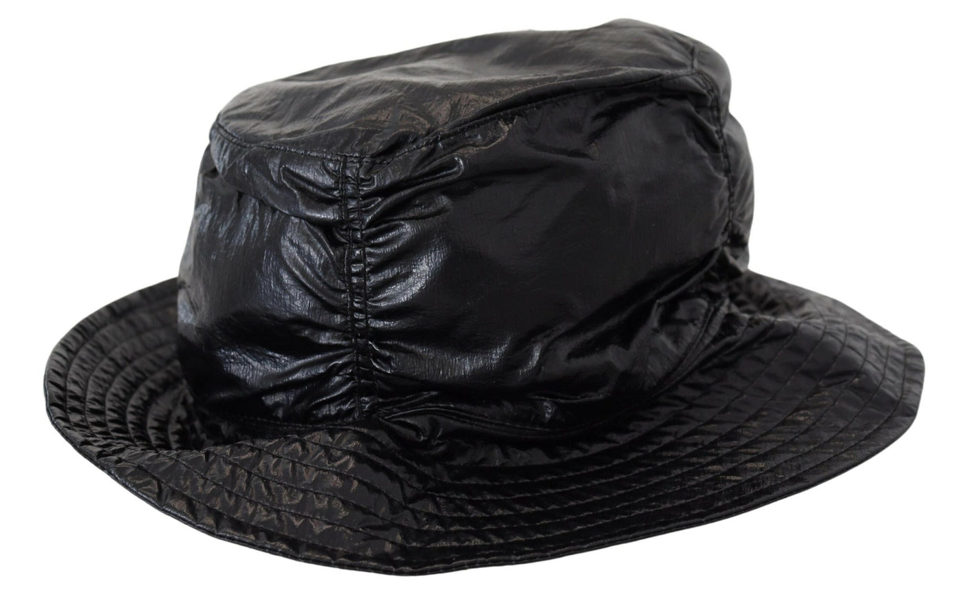 Chapeau bob en similicuir matelassé noir Dolce &amp; Gabbana pour femme