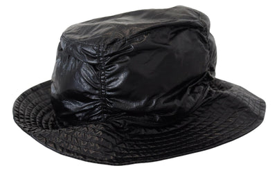 Chapeau bob en similicuir matelassé noir Dolce &amp; Gabbana pour femme