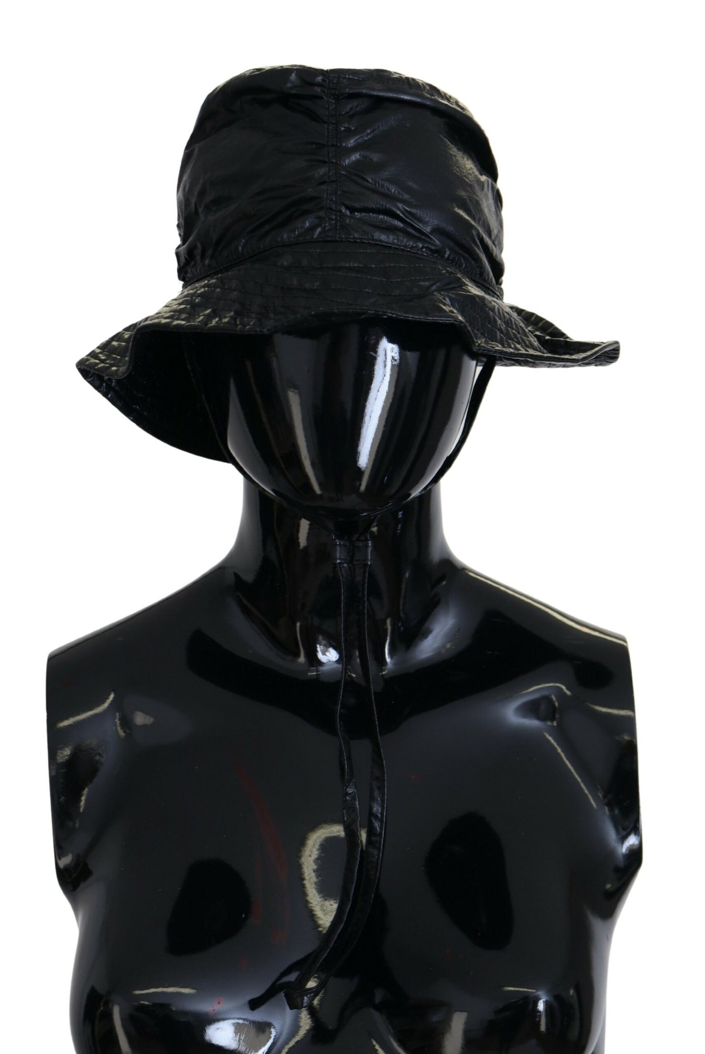 Chapeau bob en similicuir matelassé noir Dolce &amp; Gabbana pour femme