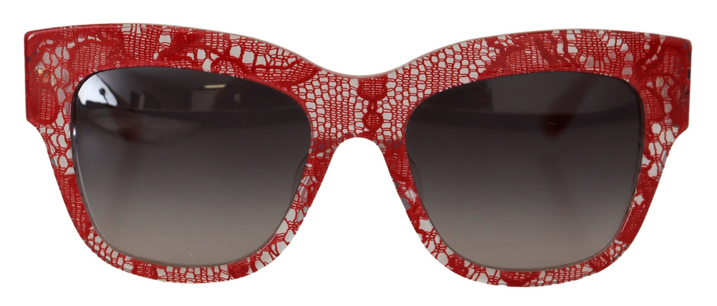 Dolce &amp; Gabbana Rode DG4231F Kant Acetaat Rechthoekige Zonnebril