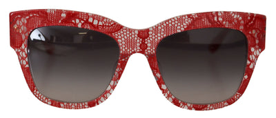 Dolce &amp; Gabbana Rode DG4231F Kant Acetaat Rechthoekige Zonnebril