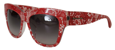 Dolce &amp; Gabbana Rode DG4231F Kant Acetaat Rechthoekige Zonnebril