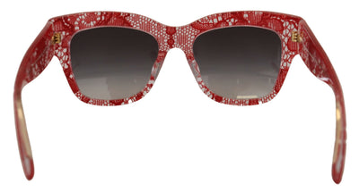 Dolce &amp; Gabbana Rode DG4231F Kant Acetaat Rechthoekige Zonnebril