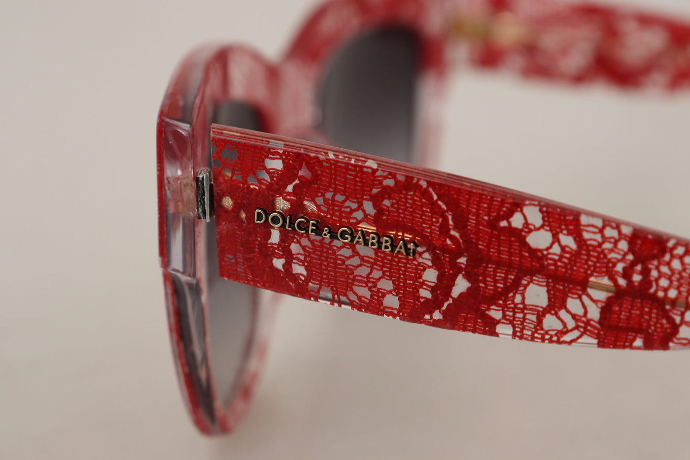 Dolce &amp; Gabbana Rode DG4231F Kant Acetaat Rechthoekige Zonnebril