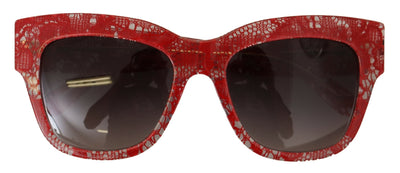 Dolce &amp; Gabbana Rode DG4231F Kant Acetaat Rechthoekige Zonnebril
