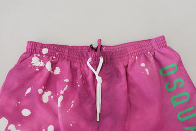Dsquared² Roze Tie Dye Logo Heren Strandkleding Shorts Badmode