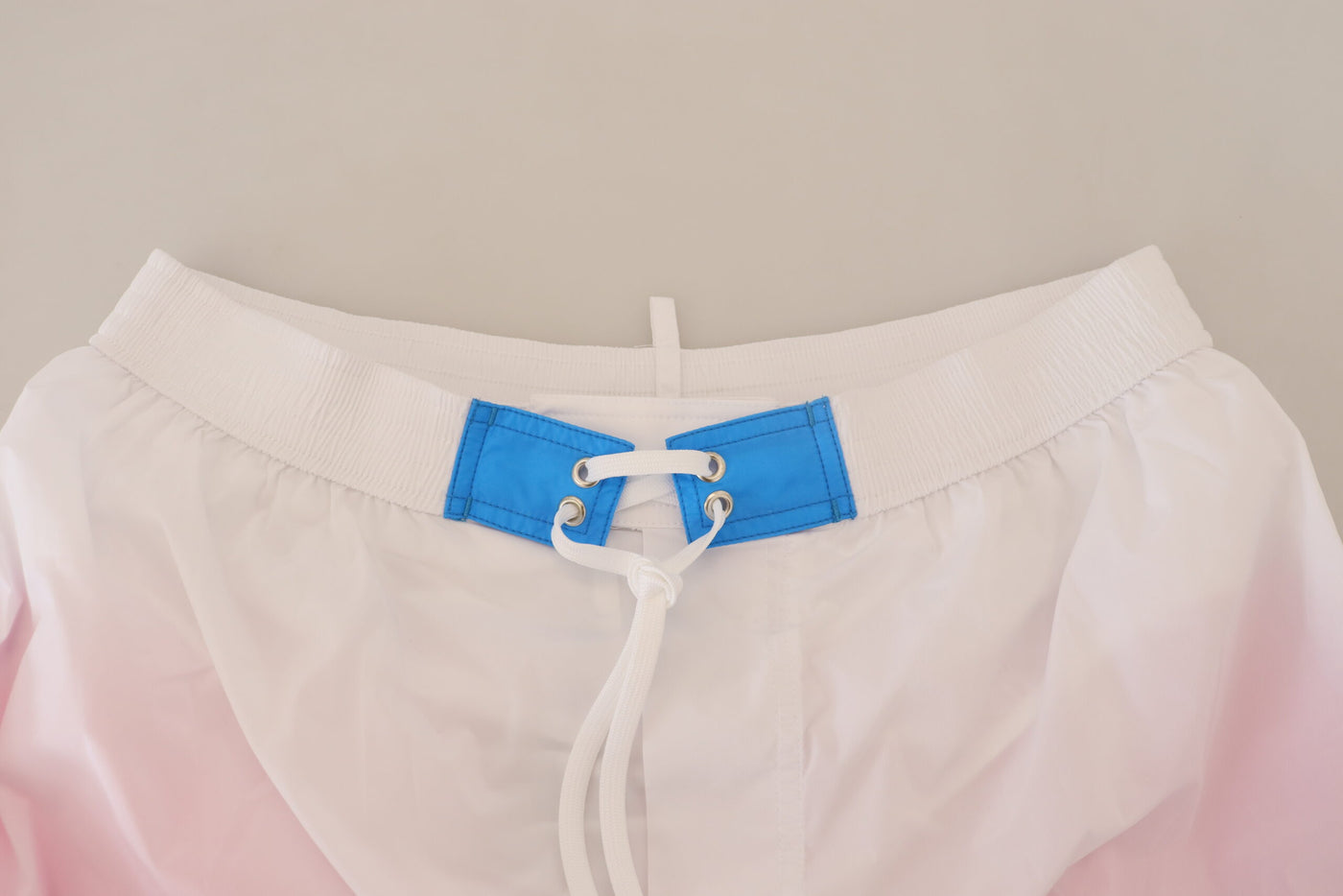 Dsquared² Wit Roze Logo Print Heren Strandkleding Shorts Badmode