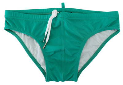 Dsquared² Groen Wit Logo Print Heren Zwembroek
