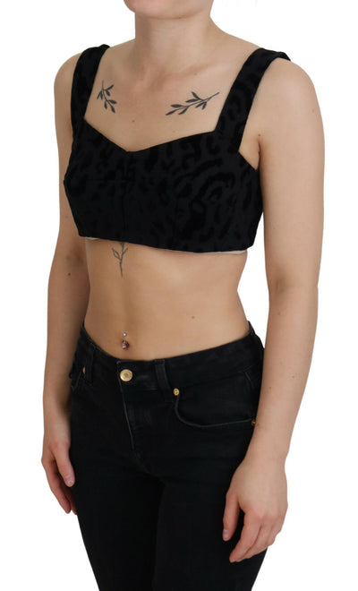 Dolce &amp; Gabbana Haut corset court léopard noir