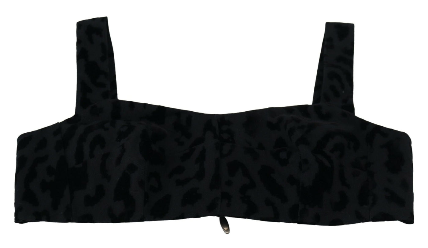 Dolce &amp; Gabbana Haut corset court léopard noir