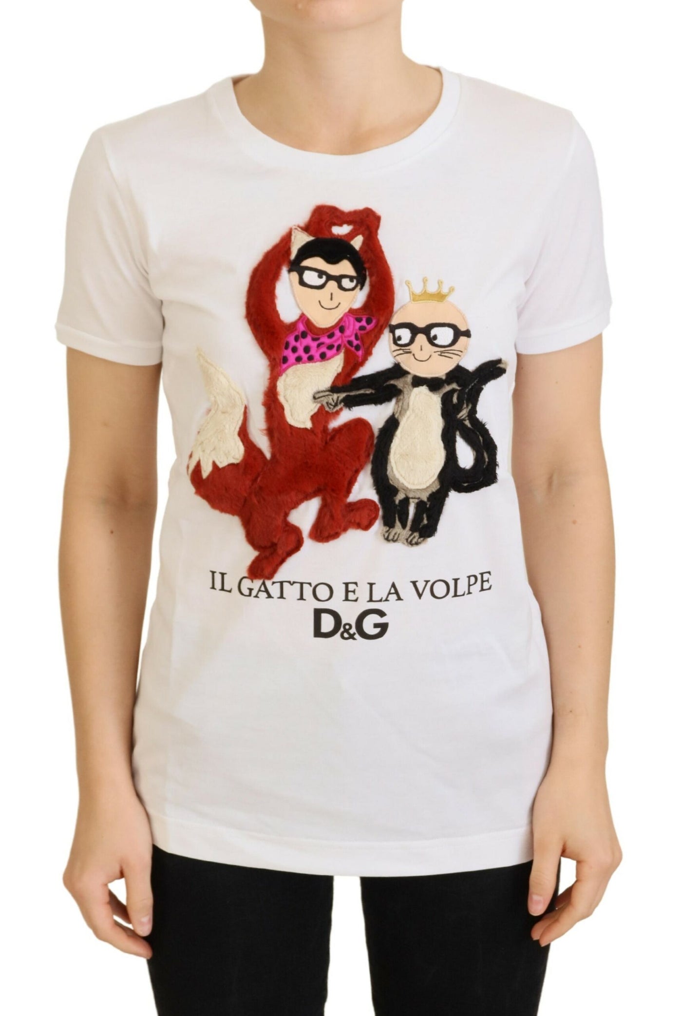 Dolce &amp; Gabbana T-shirt Top Wit Gestructureerd Korte Mouw