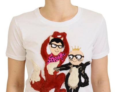 Dolce &amp; Gabbana T-shirt Top Wit Gestructureerd Korte Mouw